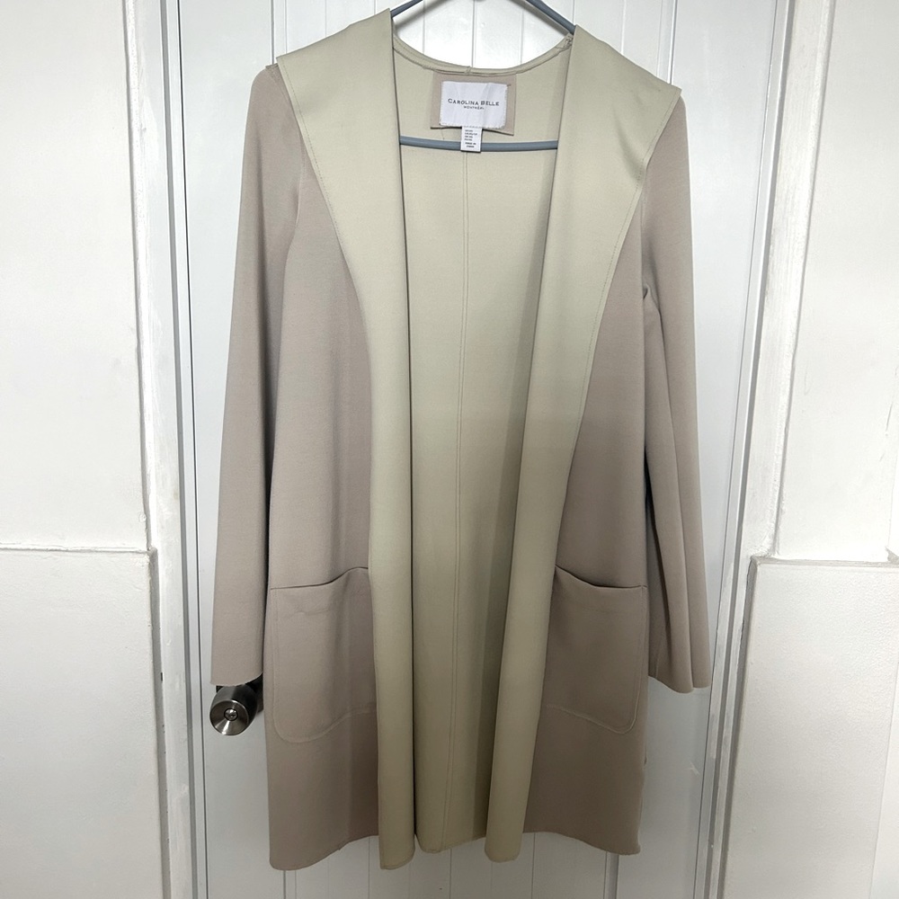 Carolina Belle Mintreal hooded Open Front Long Jacket 🧥